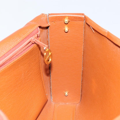 Dior Christian Dior Shoulder Bag Leather Brown Gold Authentic hk3117