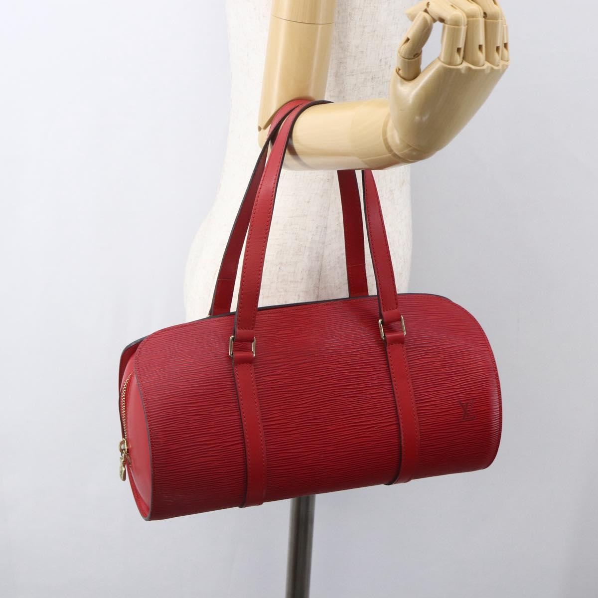Louis Vuitton LOUIS VUITTON Epi Soufflot Hand Bag Red M52227 LV Authentic mr1713V