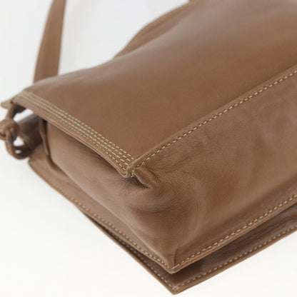 Loewe LOEWE Anagram Shoulder Bag Leather Brown Gold Authentic ep12651