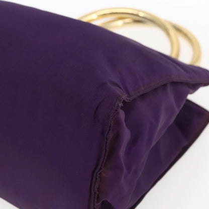 Prada PRADA Hand Bag Nylon Purple Gold Authentic ti3637