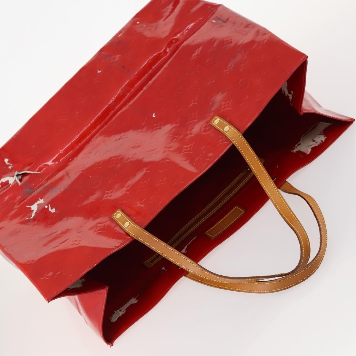 Louis Vuitton LOUIS VUITTON Monogram Vernis Reade GM Tote Bag Rouge M91084 LV Authentic ARZ211