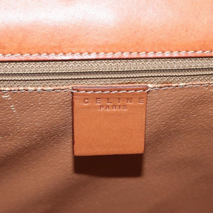 Celine CELINE Macadam Canvas Shoulder Bag PVC Leather Brown Gold Authentic 161521