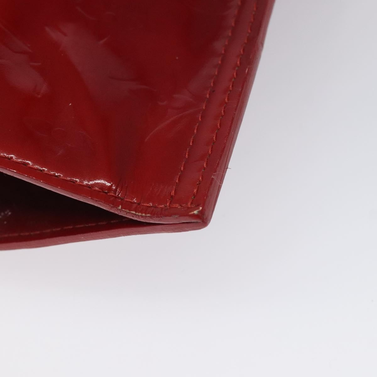 Louis Vuitton LOUIS VUITTON Monogram Vernis Stanton Tote Bag Red M91078 LV Authentic EC405