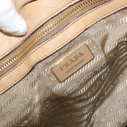 Prada PRADA Hand Bag Leather 2way Ivory Gold Authentic 173213