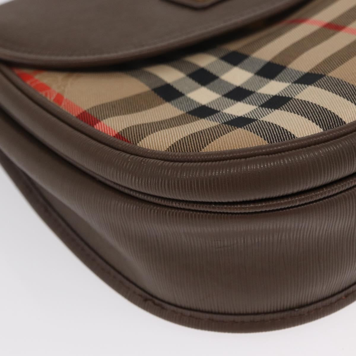 Burberrys Burberrys Nova Check Shoulder Bag Canvas Beige Gold Authentic ep13205
