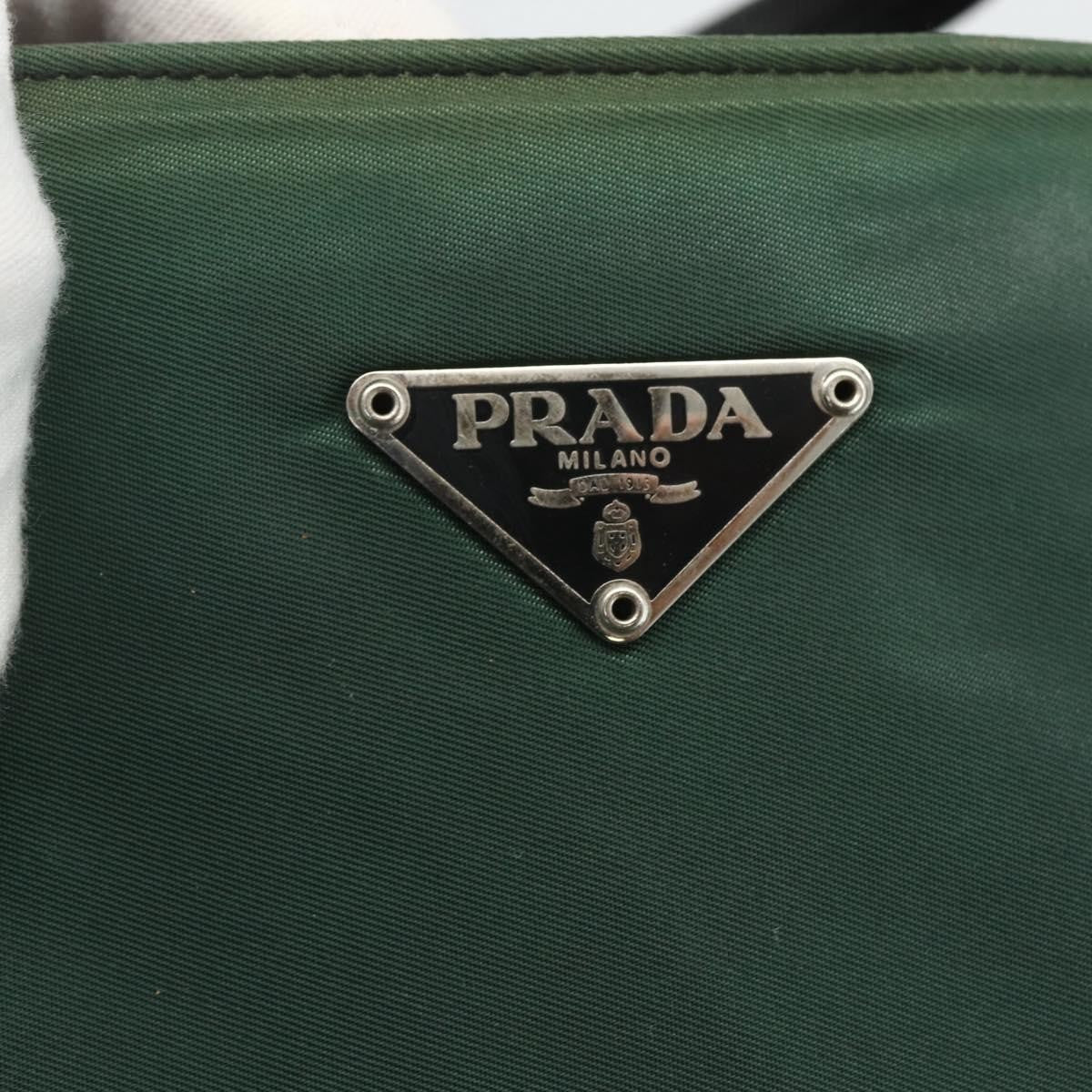 Prada PRADA Tote Bag Nylon Green Silver Authentic 155085