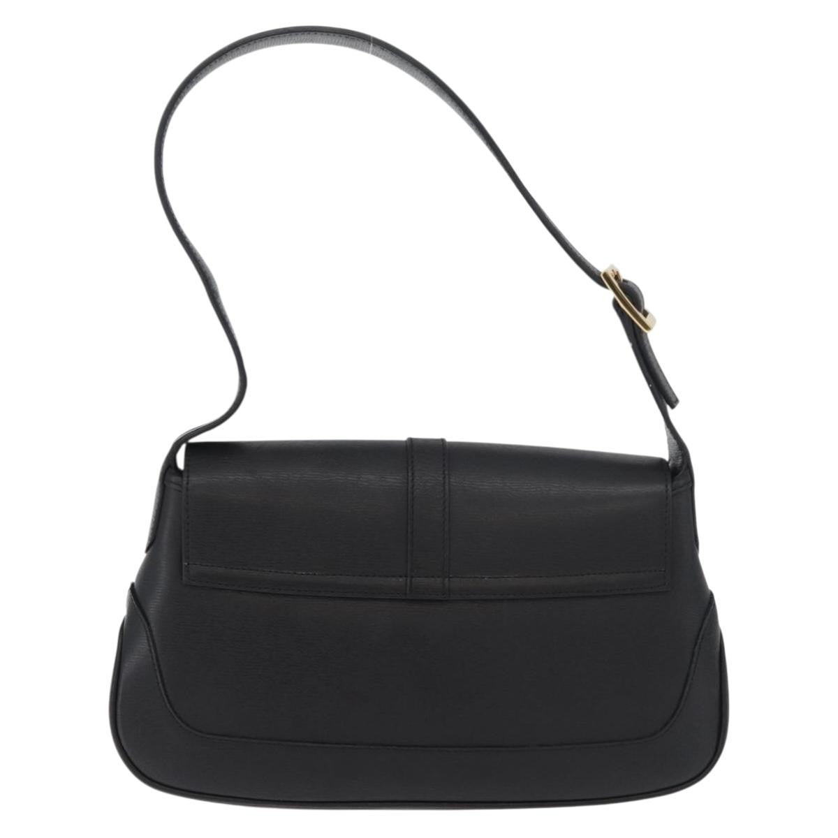 Gucci GUCCI Jackie Shoulder Bag Leather Black Gold 001 3824 Authentic yk20433