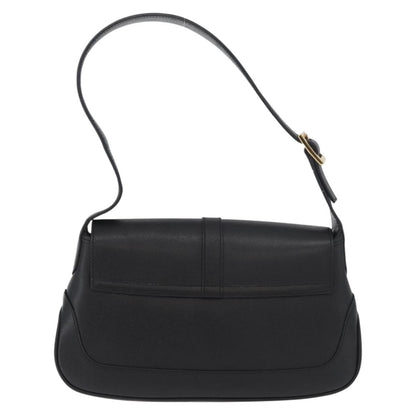 Gucci GUCCI Jackie Shoulder Bag Leather Black Gold 001 3824 Authentic yk20433