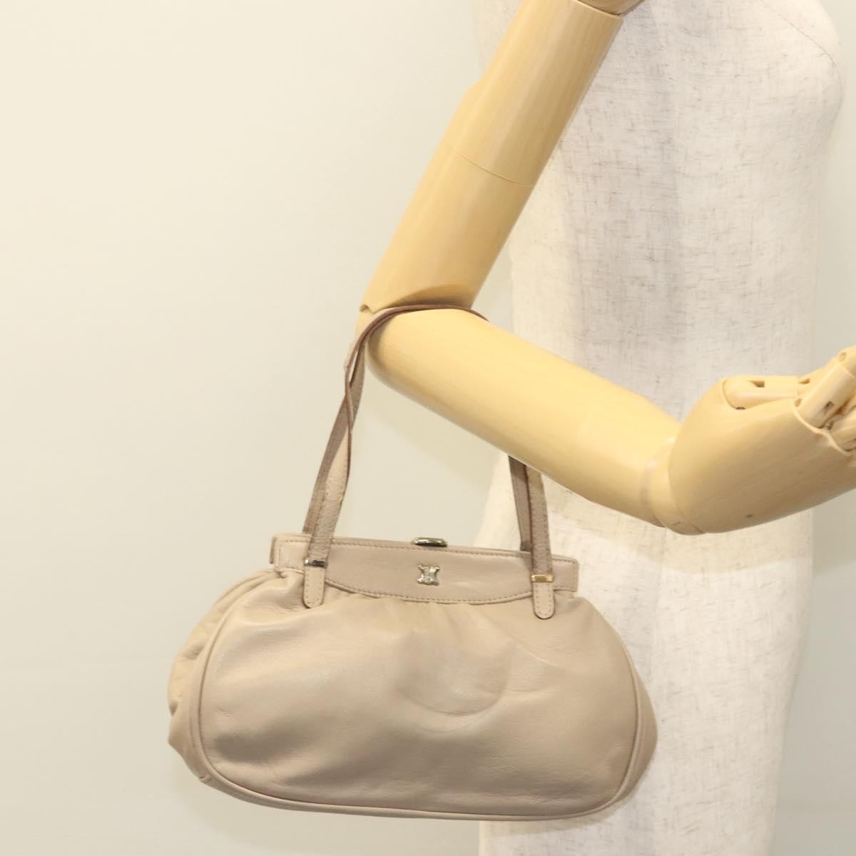Celine CELINE Hand Bag Leather Beige Authentic 117663