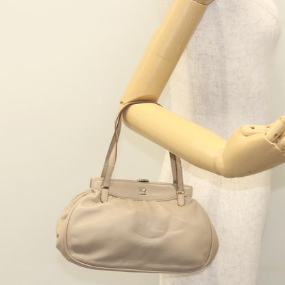 Celine CELINE Hand Bag Leather Beige Authentic 117663