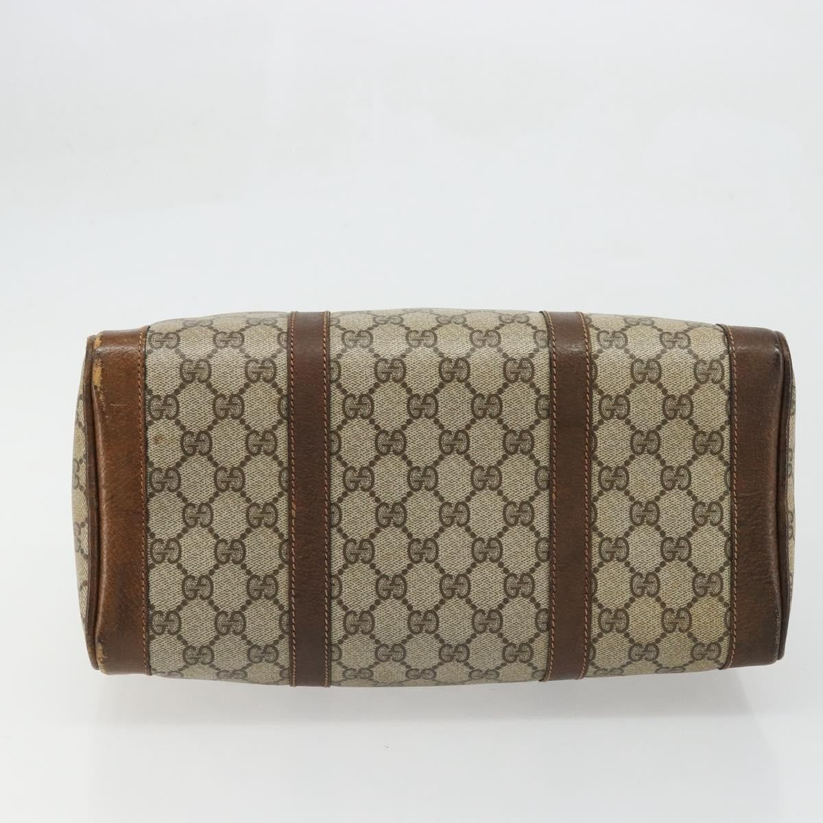 Gucci GUCCI GG Supreme Hand Bag PVC Beige Gold Authentic YKZ987