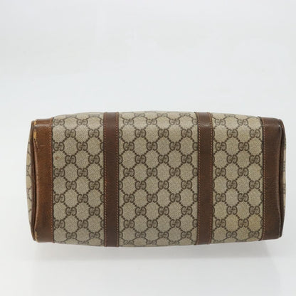 Gucci GUCCI GG Supreme Hand Bag PVC Beige Gold Authentic YKZ987
