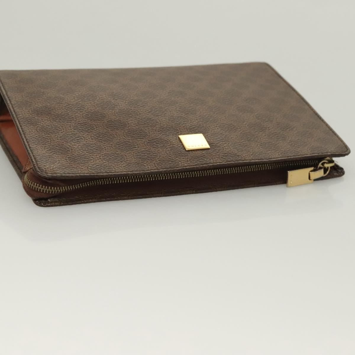 Celine CELINE Macadam Canvas Pouch Clutch Bag 2 Set Brown Authentic yk18950