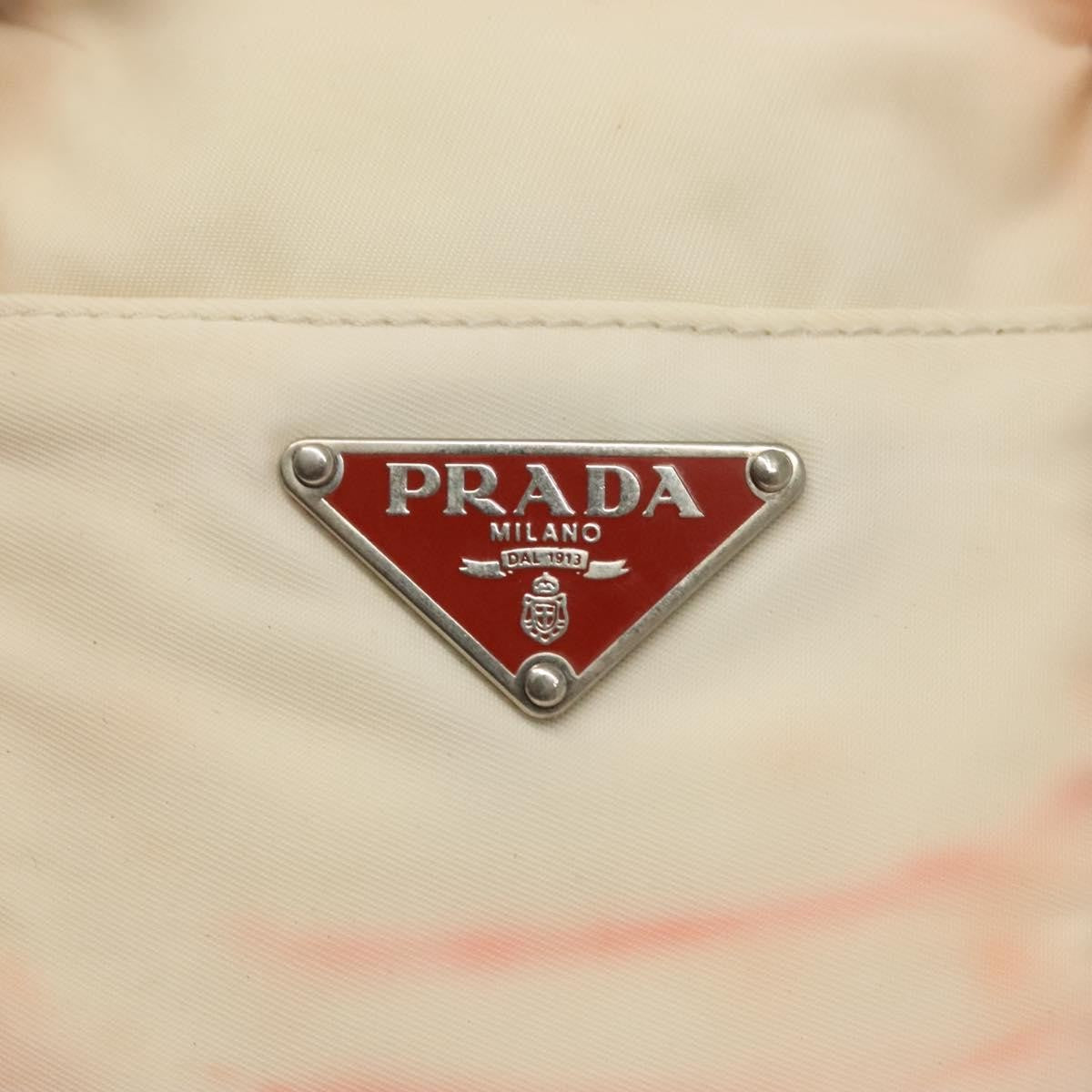 Prada PRADA Hand Bag Nylon 2way White Silver Authentic ti3400