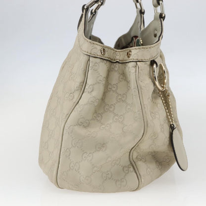 Gucci GUCCI Guccissima GG Canvas Sukey Hand Bag Leather White Gold 211944 Authentic yk20007
