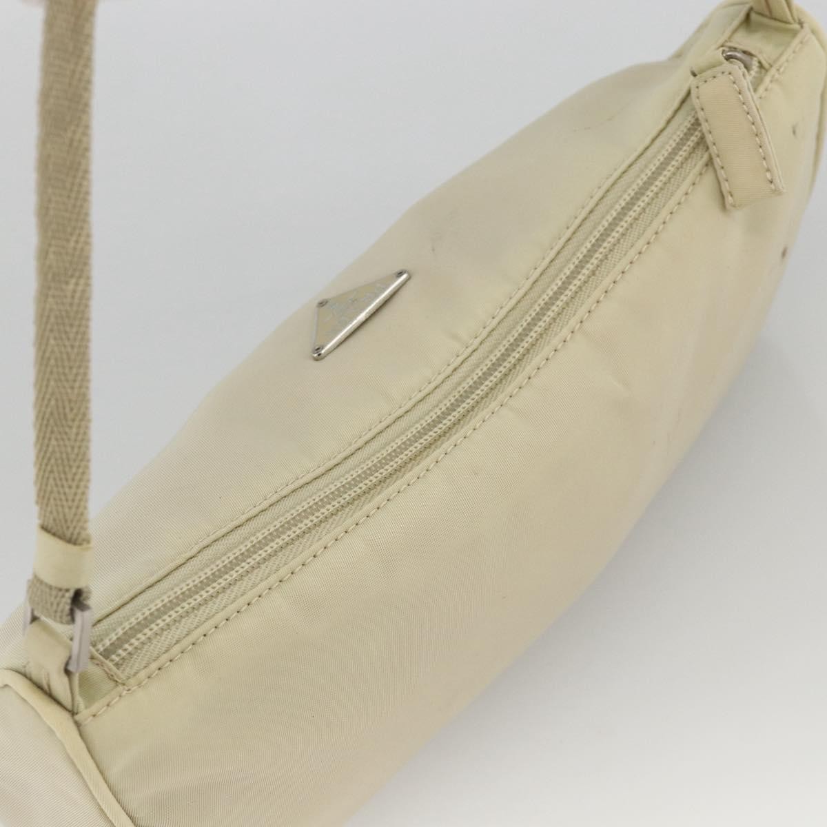 Prada PRADA Accessory Pouch Nylon Beige Silver Authentic BAZ860A Bag