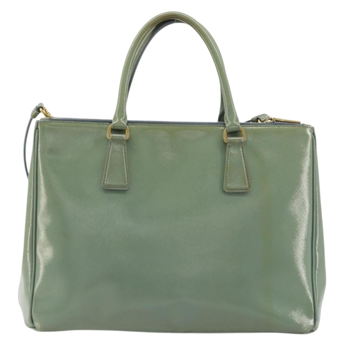 Prada PRADA Galleria Hand Bag Safiano leather 2way Green Gold Authentic bs35189
