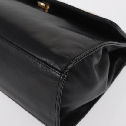 Fendi FENDI Hand Bag Leather Black Gold Authentic 169891