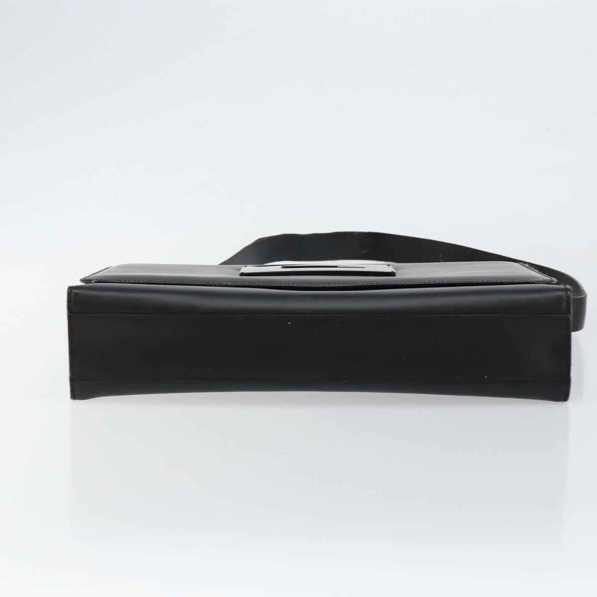 Gucci GUCCI Shoulder Bag Leather Black Silver 001 3064 Authentic 146004