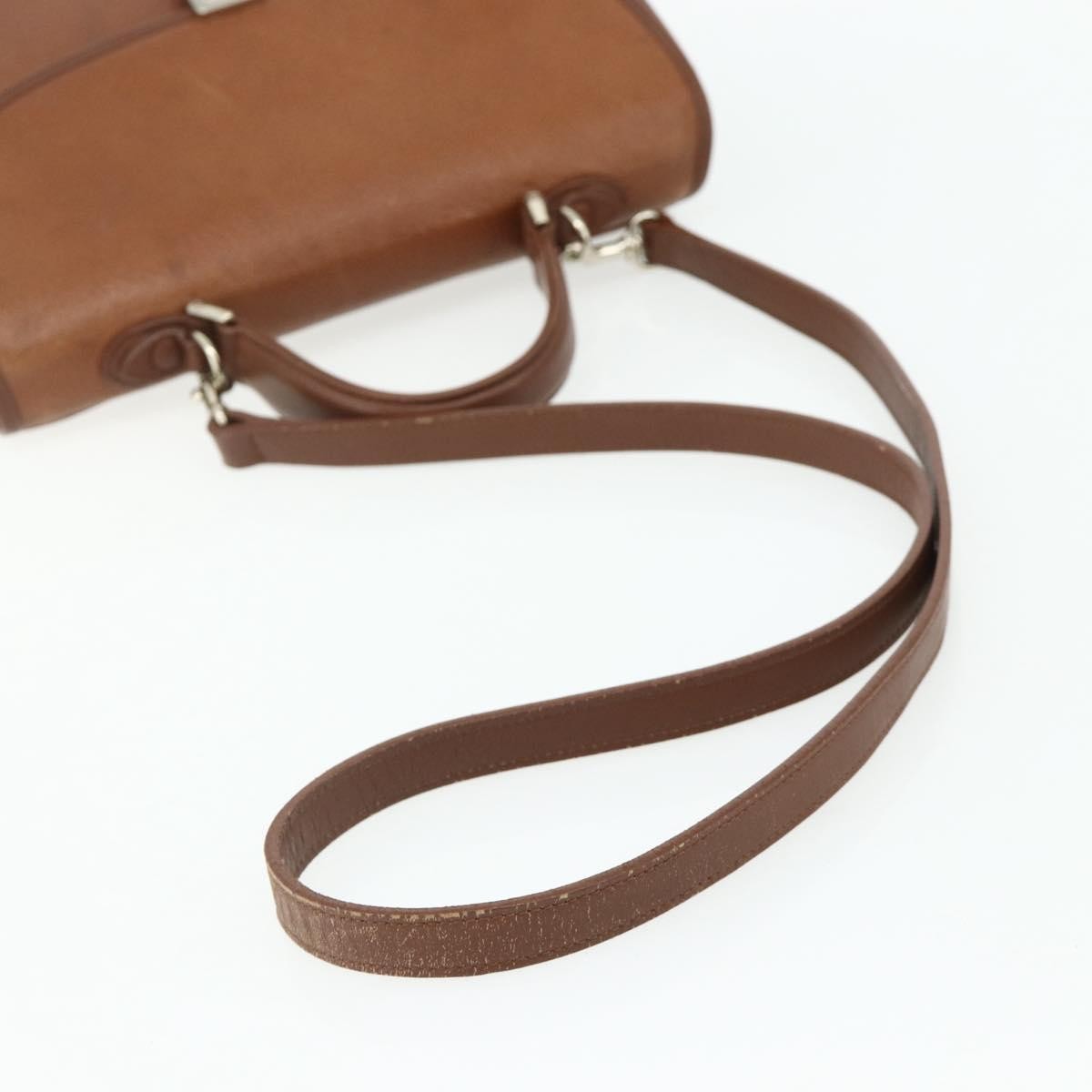 Burberrys Burberrys Hand Bag Leather 2way Brown Gold Authentic 178273