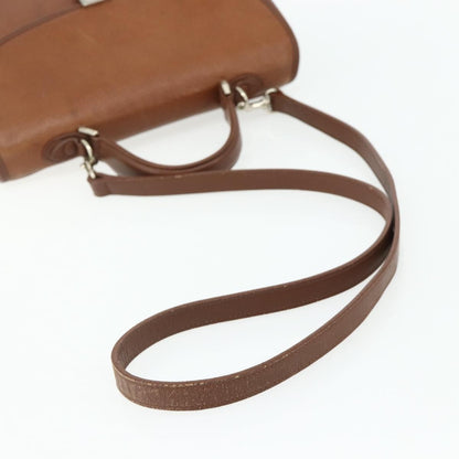 Burberrys Burberrys Hand Bag Leather 2way Brown Gold Authentic 178273