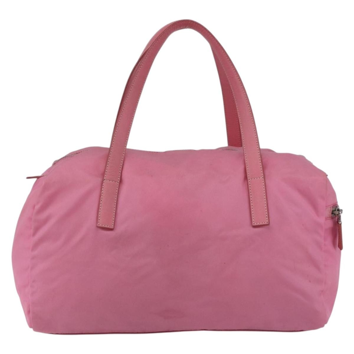 Prada PRADA Hand Bag Nylon Pink Silver Authentic 155083