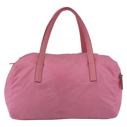 Prada PRADA Hand Bag Nylon Pink Silver Authentic 155083