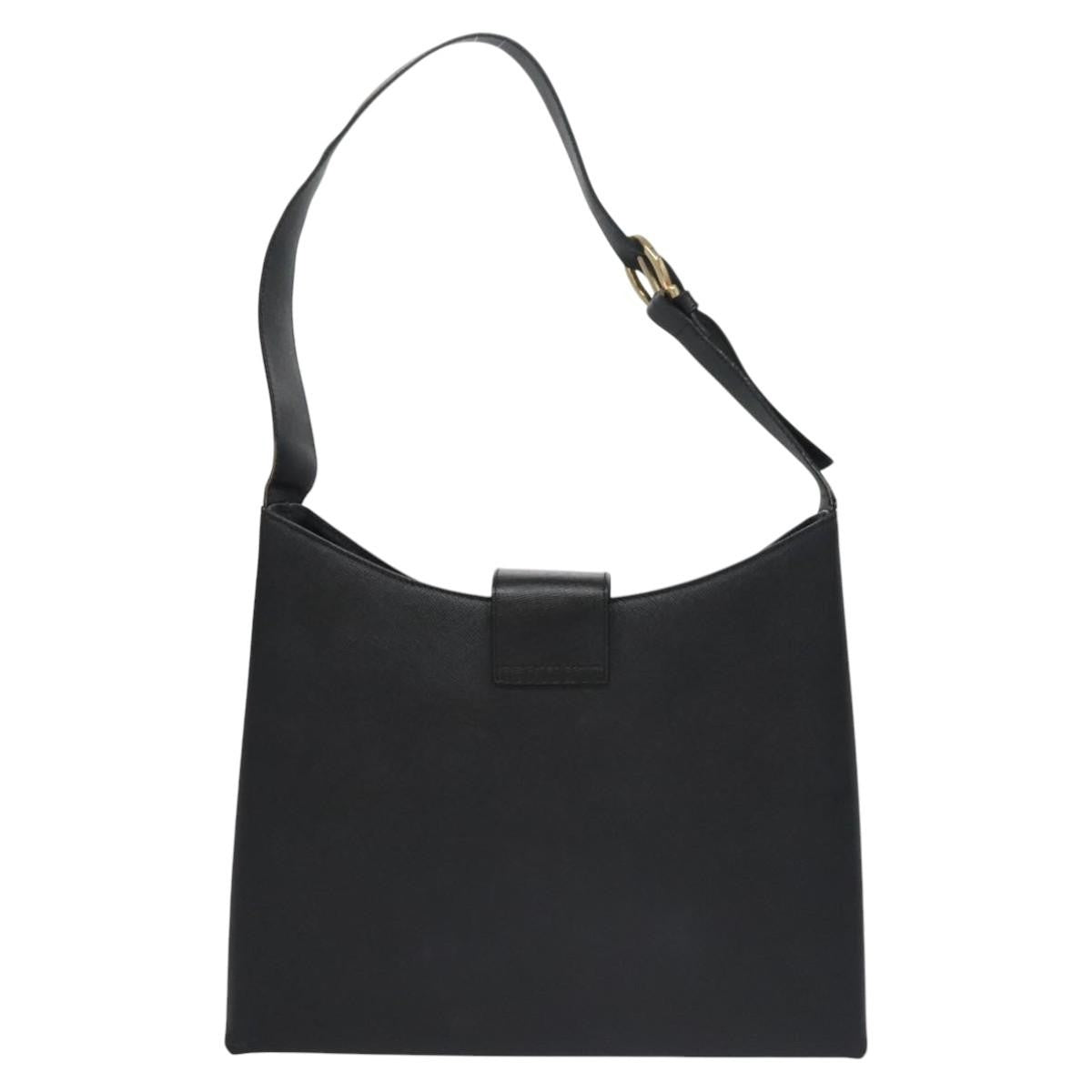 Salvatore Ferragamo Salvatore Ferragamo Gancini Shoulder Bag Leather Black Authentic BD371