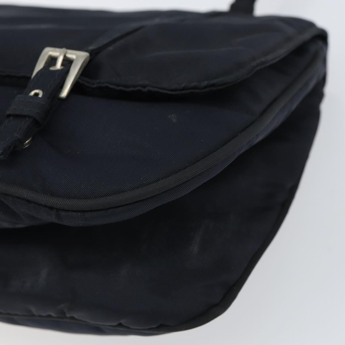Prada PRADA Shoulder Bag Nylon Navy Silver Authentic 162420