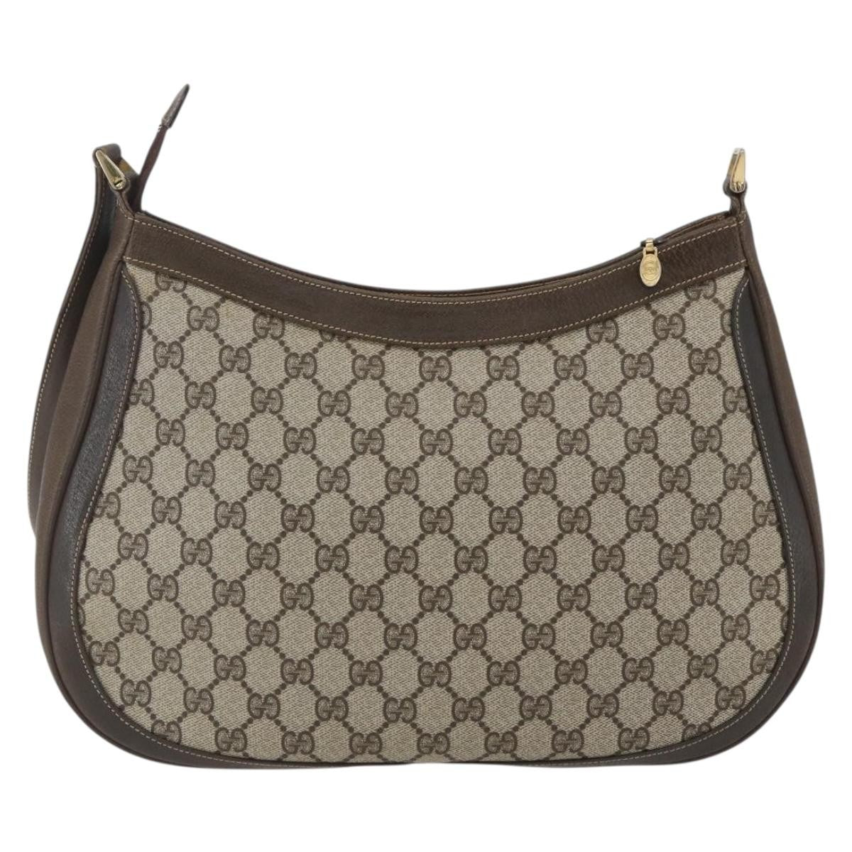 Gucci GUCCI GG Supreme Web Sherry Line Bag PVC Beige Gold 72 001 4467 Authentic 165194