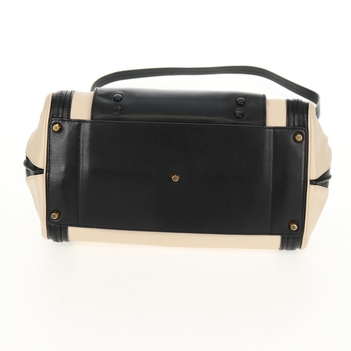 Chloé Chloé Chloe Alice Hand Bag Leather 2way White Black Authentic BA6836