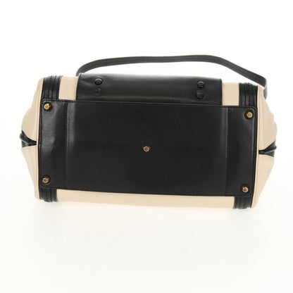 Chloé Chloé Chloe Alice Hand Bag Leather 2way White Black Authentic BA6836