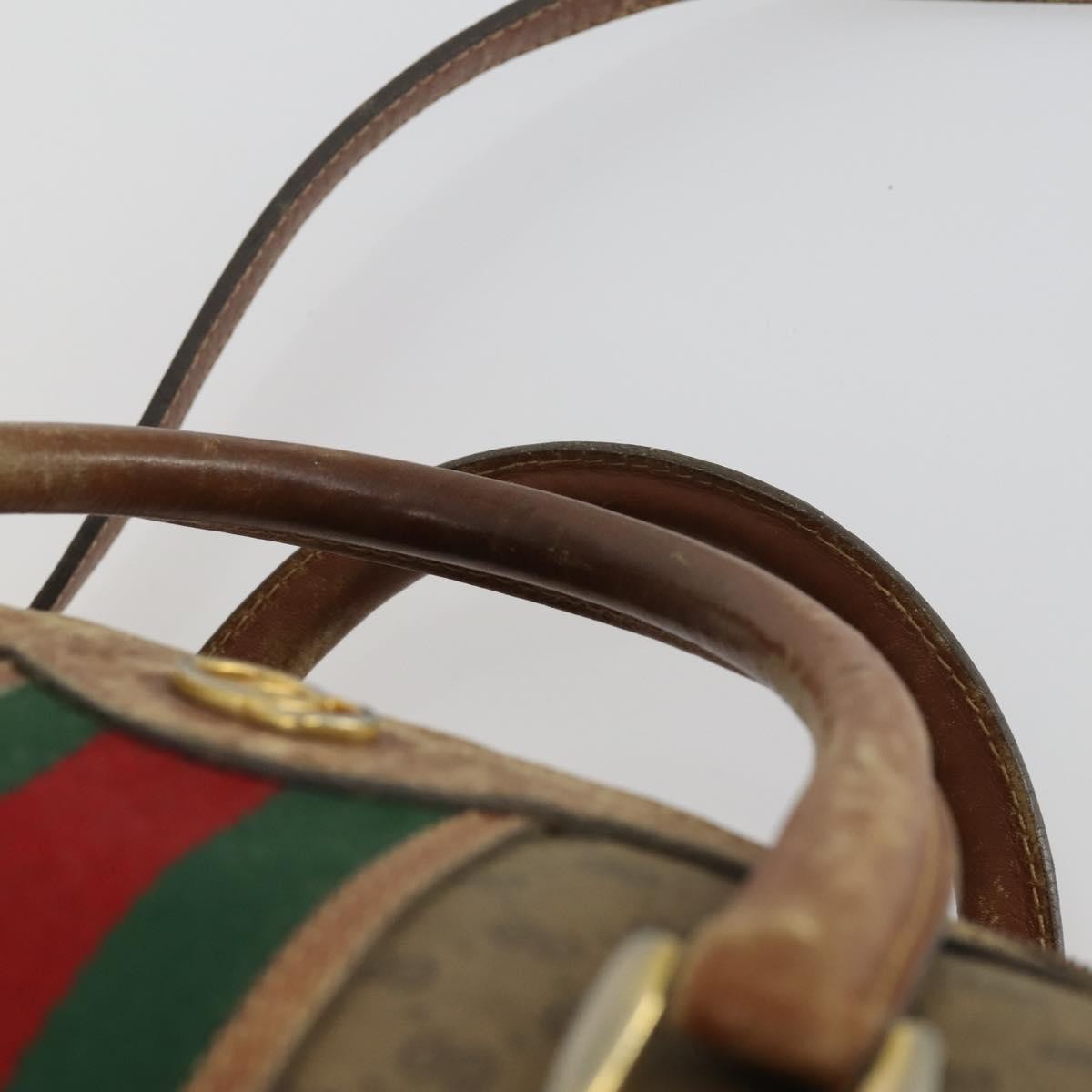 Gucci GUCCI Micro GG Supreme Web Sherry Line Bag PVC Beige 002 58 4422 Authentic 160595