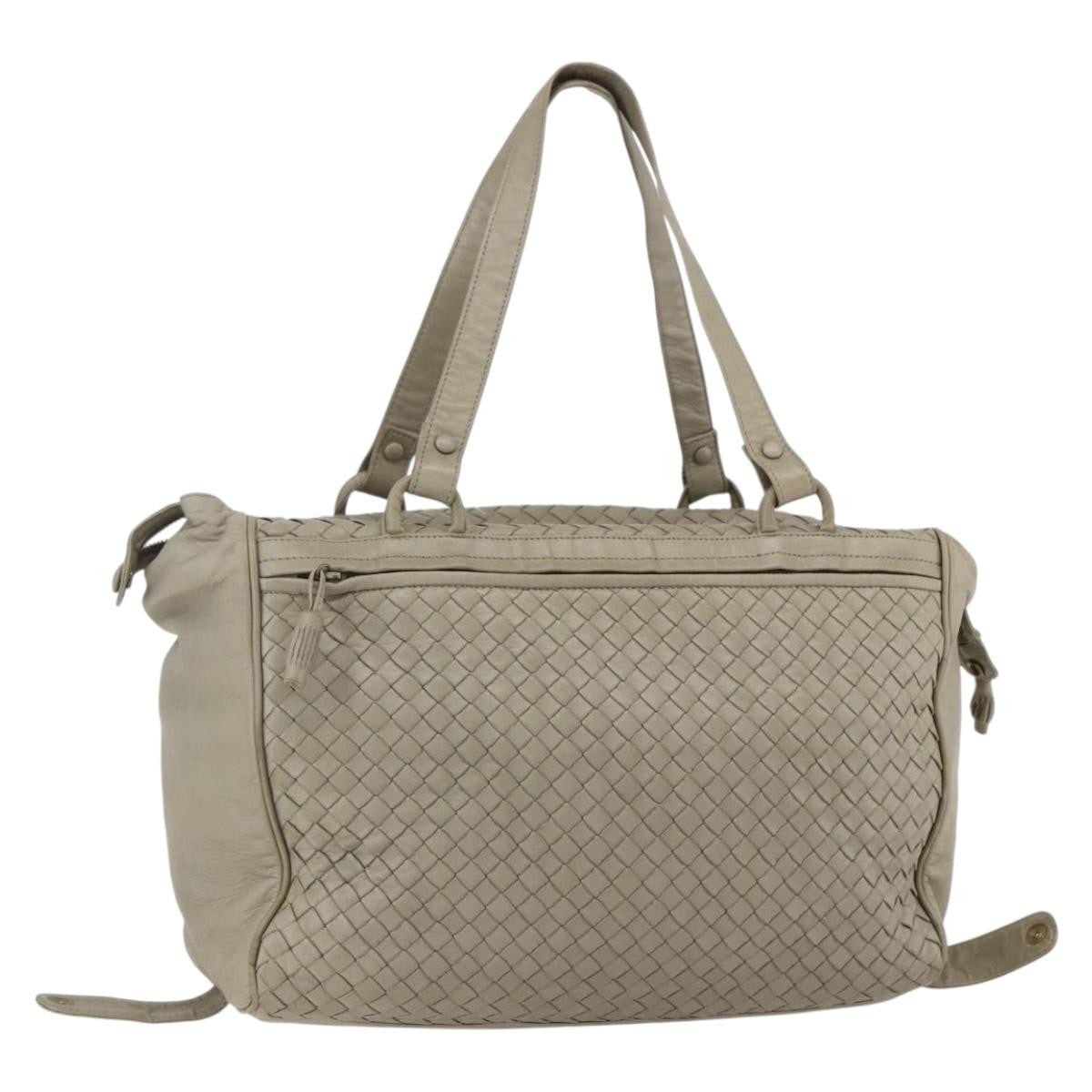 BOTTEGAVENETA BOTTEGAVENETA BOTTEGA VENETA INTRECCIATO Hand Bag Leather Beige Gold Authentic 155700