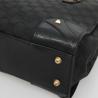 Gucci GUCCI GG Canvas Hand Bag Black Gold 120895 Authentic 130978