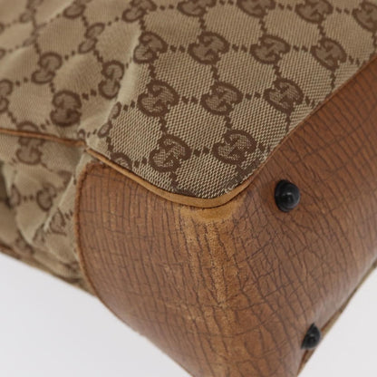 Gucci GUCCI GG Canvas Bamboo Tote Bag Beige 112526 Authentic ep12821