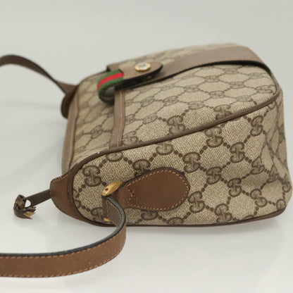 Gucci GUCCI GG Supreme Web Sherry Line Bag PVC Beige Gold 89 02 032 Authentic 128996