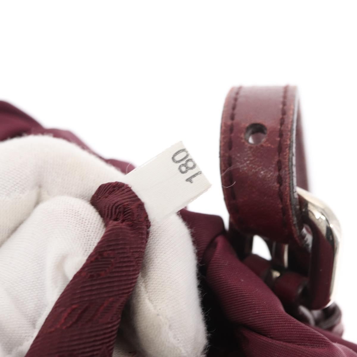 Prada PRADA Tote Bag Nylon Bordeaux Gold Authentic ep12877