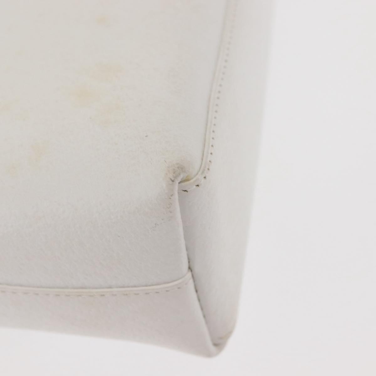 Gucci GUCCI Shoulder Bag Leather White Silver 001 1998 1767 Authentic BA5637