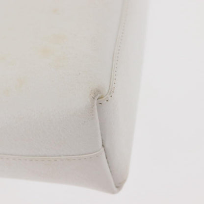 Gucci GUCCI Shoulder Bag Leather White Silver 001 1998 1767 Authentic BA5637