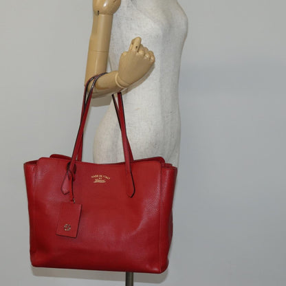 Gucci GUCCI Swing Tote Bag Leather Red Gold 354397 Authentic 144275