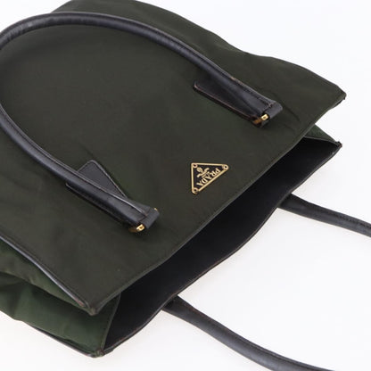 Prada PRADA Tote Bag Nylon Khaki Gold Authentic 148282