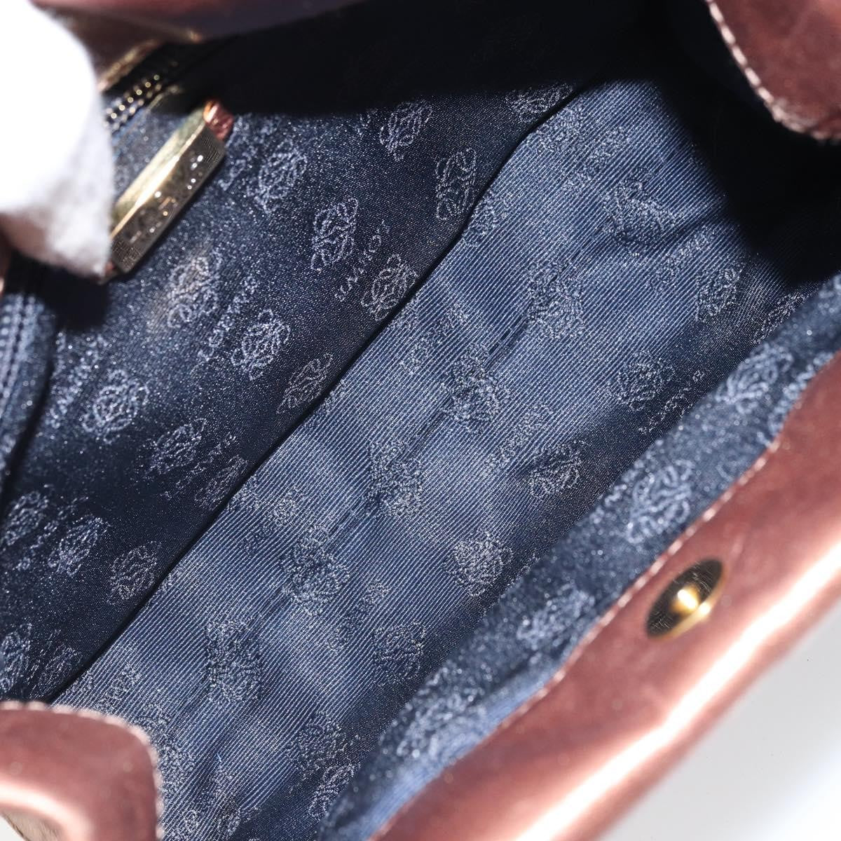 Loewe LOEWE Shoulder Bag Leather Brown Gold Authentic 162859