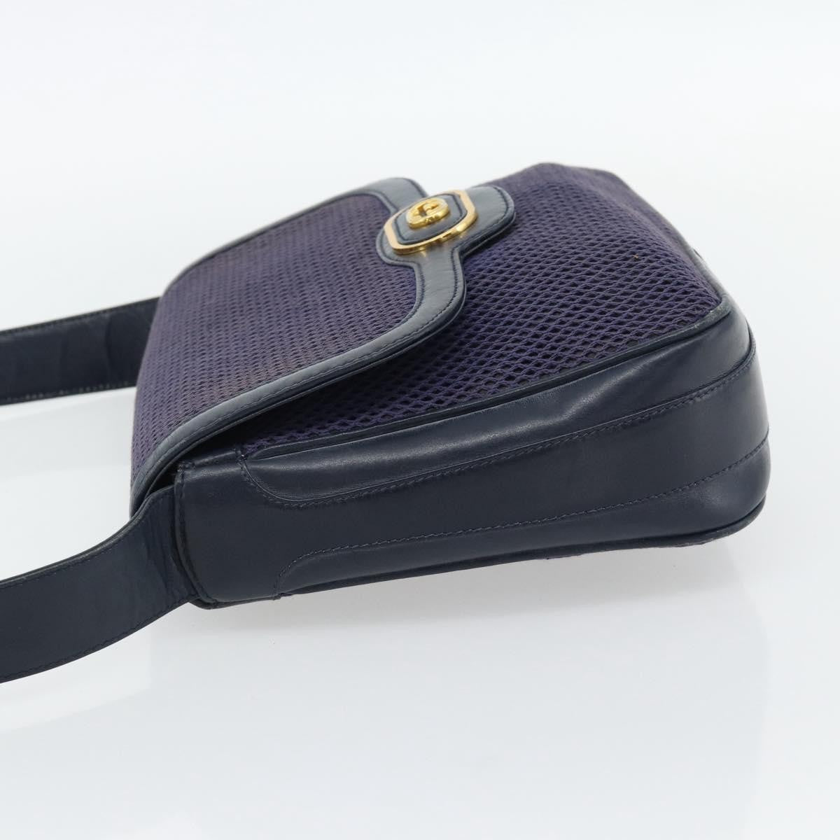 Gucci GUCCI Shoulder Bag Leather Purple Gold Authentic 180820
