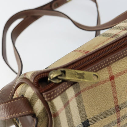 Burberrys Burberrys Nova Check Shoulder Bag PVC Beige Gold Authentic ka004