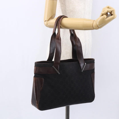 Gucci GUCCI GG Canvas Hand Bag Dark Brown Gold 73983 Authentic 151009
