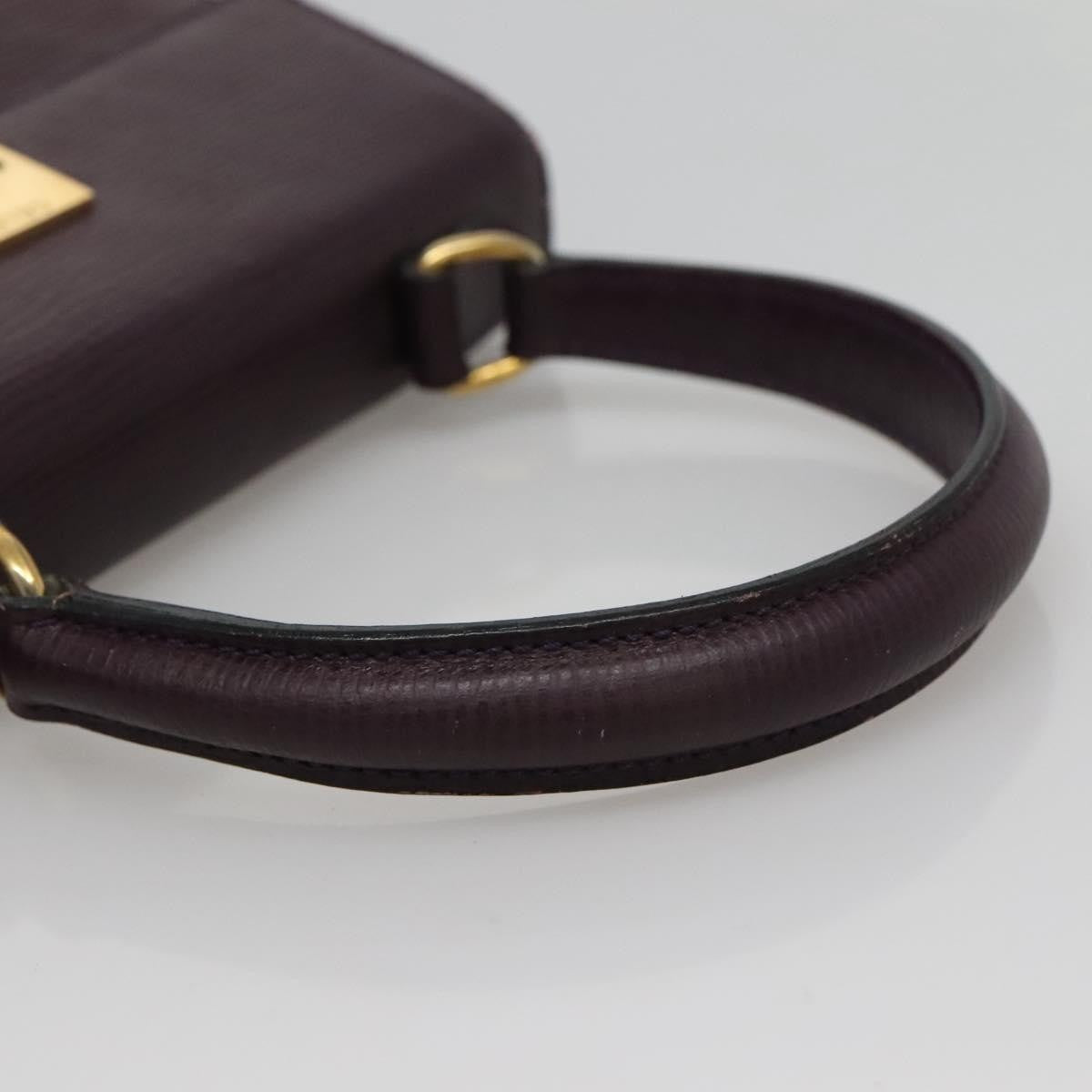 Celine CELINE Hand Bag Leather Purple Authentic 114282