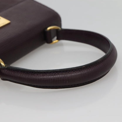 Celine CELINE Hand Bag Leather Purple Authentic 114282