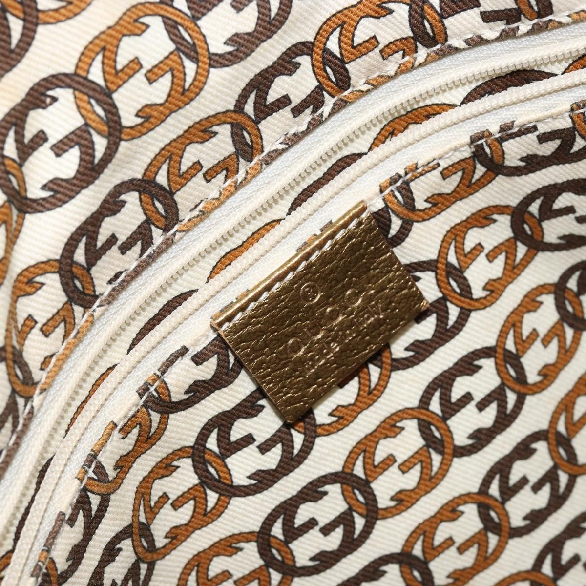 Gucci GUCCI GG Canvas Shoulder Bag Beige Gold 177052 Authentic 121395
