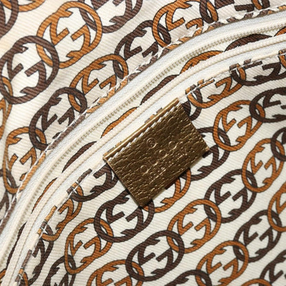 Gucci GUCCI GG Canvas Shoulder Bag Beige Gold 177052 Authentic 121395